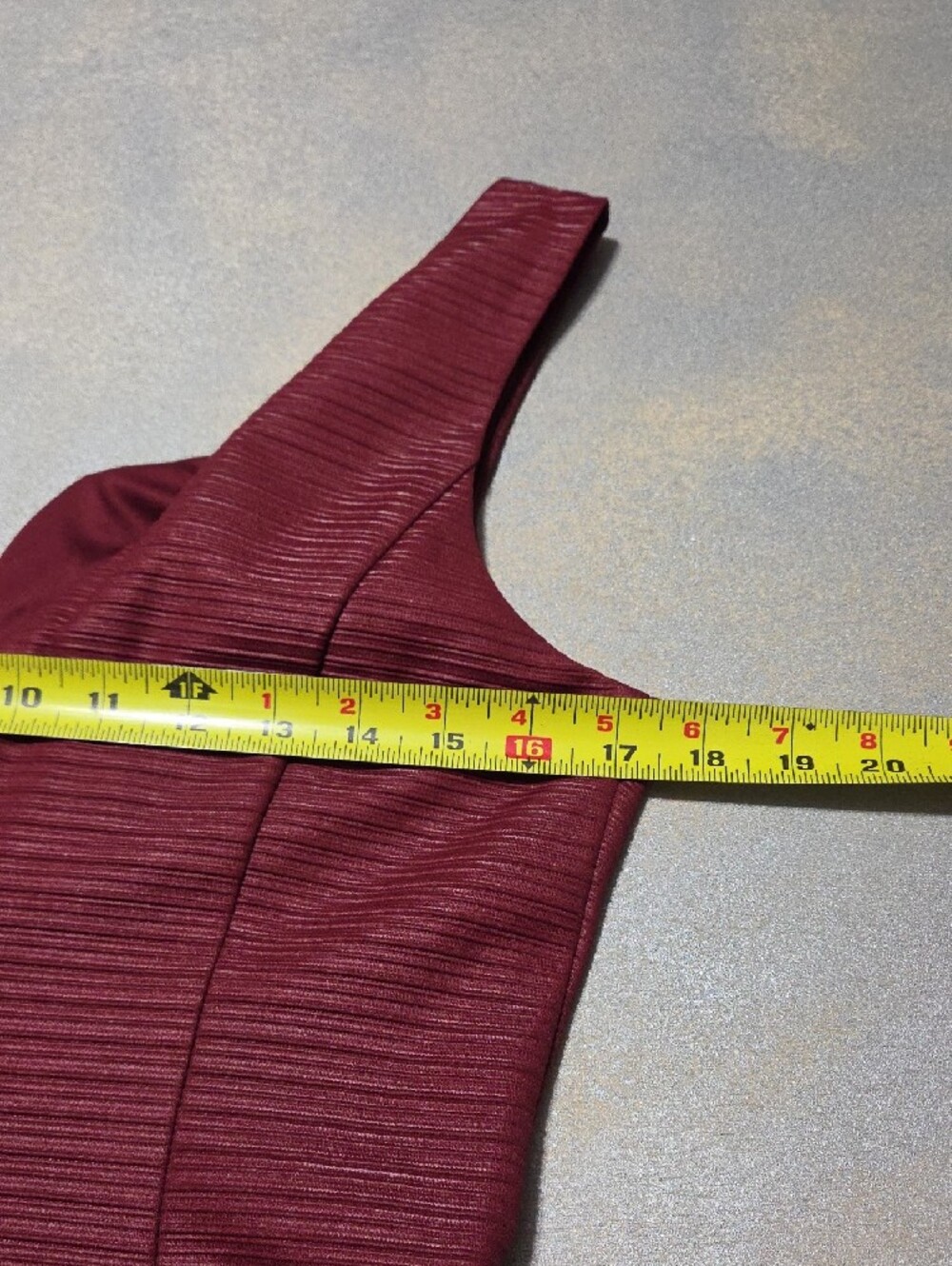 GUESS Wine Red Ribbed V-Notch Mini Dress - Picture 7 of 10